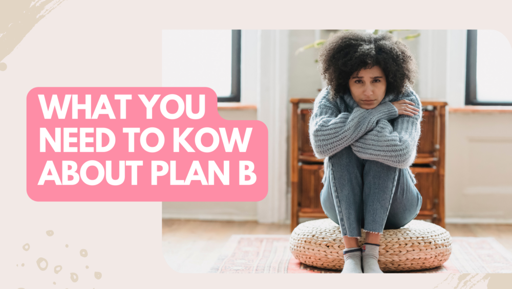 Young woman holding a pregnancy test, considering Plan B in Detroit. What you need to know before deciding whether or not to take Plan B. Information by Problem Pregnancy Center.